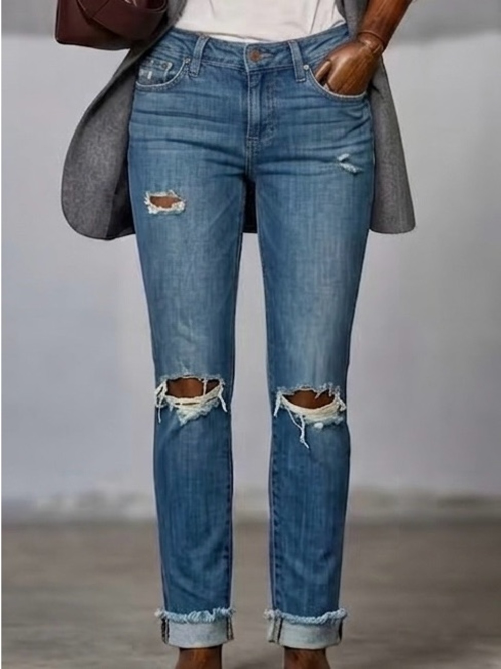 Joe's Jeans Ava Skinny Ankle Distressed Jeans - Size 27